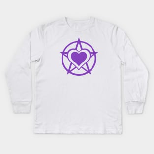 Purple Pagan Heart Cheeky Witch® Kids Long Sleeve T-Shirt